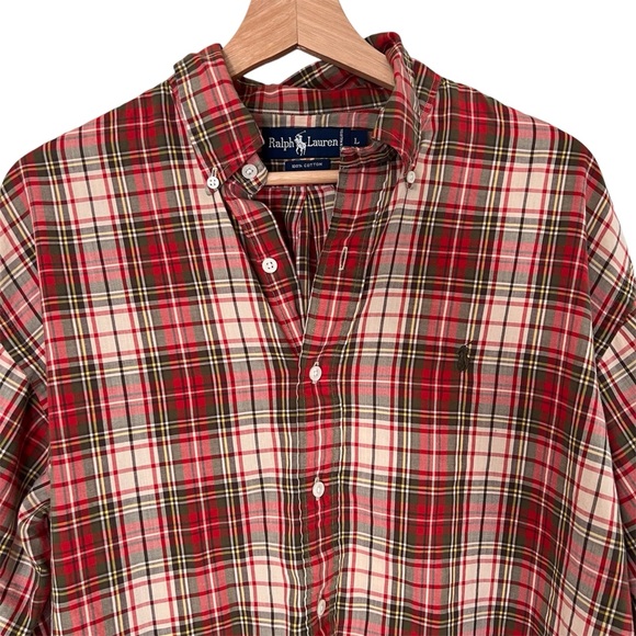 Ralph Lauren stripped mens button down shirt size large - Picture 2 of 5